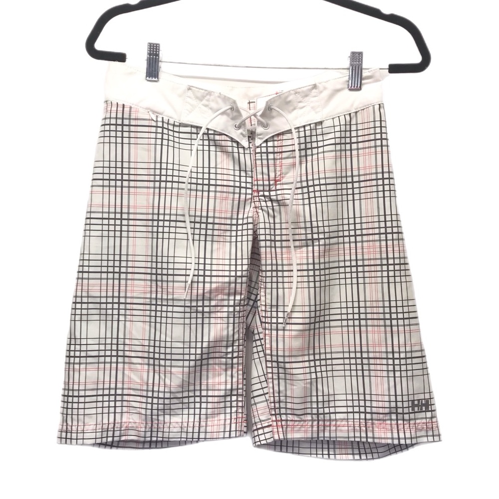Helly Hansen Board Shorts Mens Size XS? 10" Inseam Swim‎ Trunks Plaid.